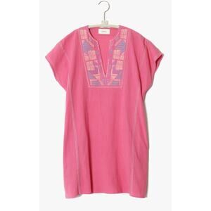 Xirena Mini Dress Vida Shift V-Neck Dress in Pink Villa 100% Cotton